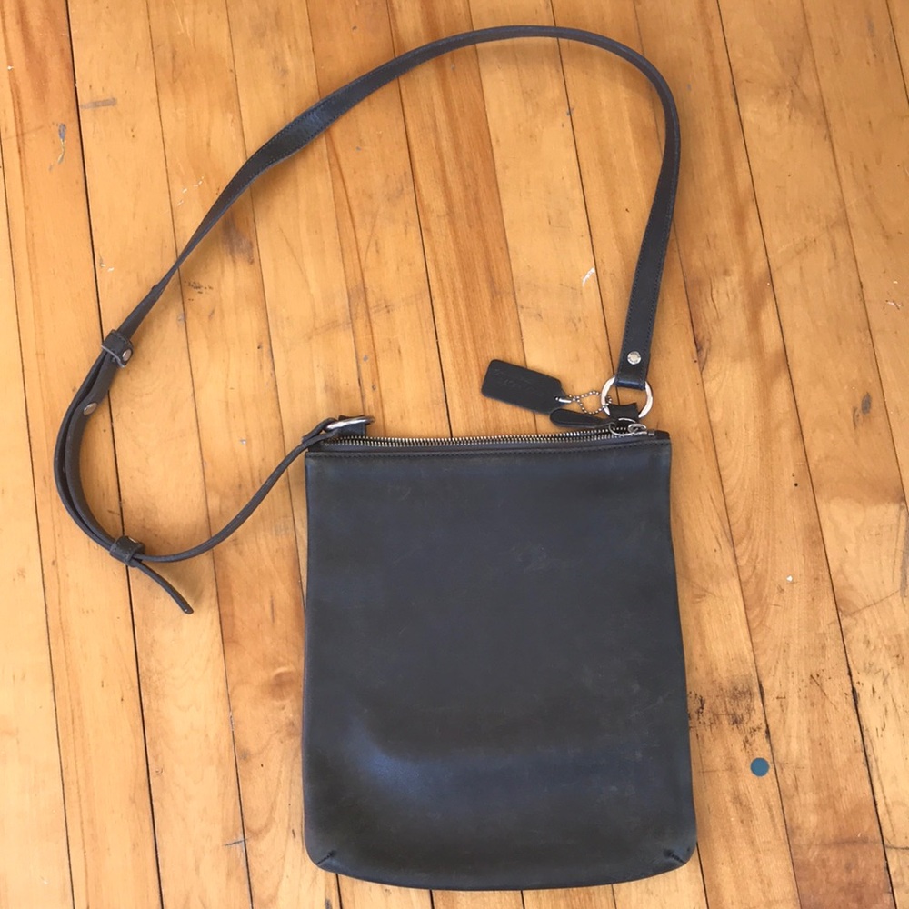 Vintage Coach crossbody bag Gray Leather